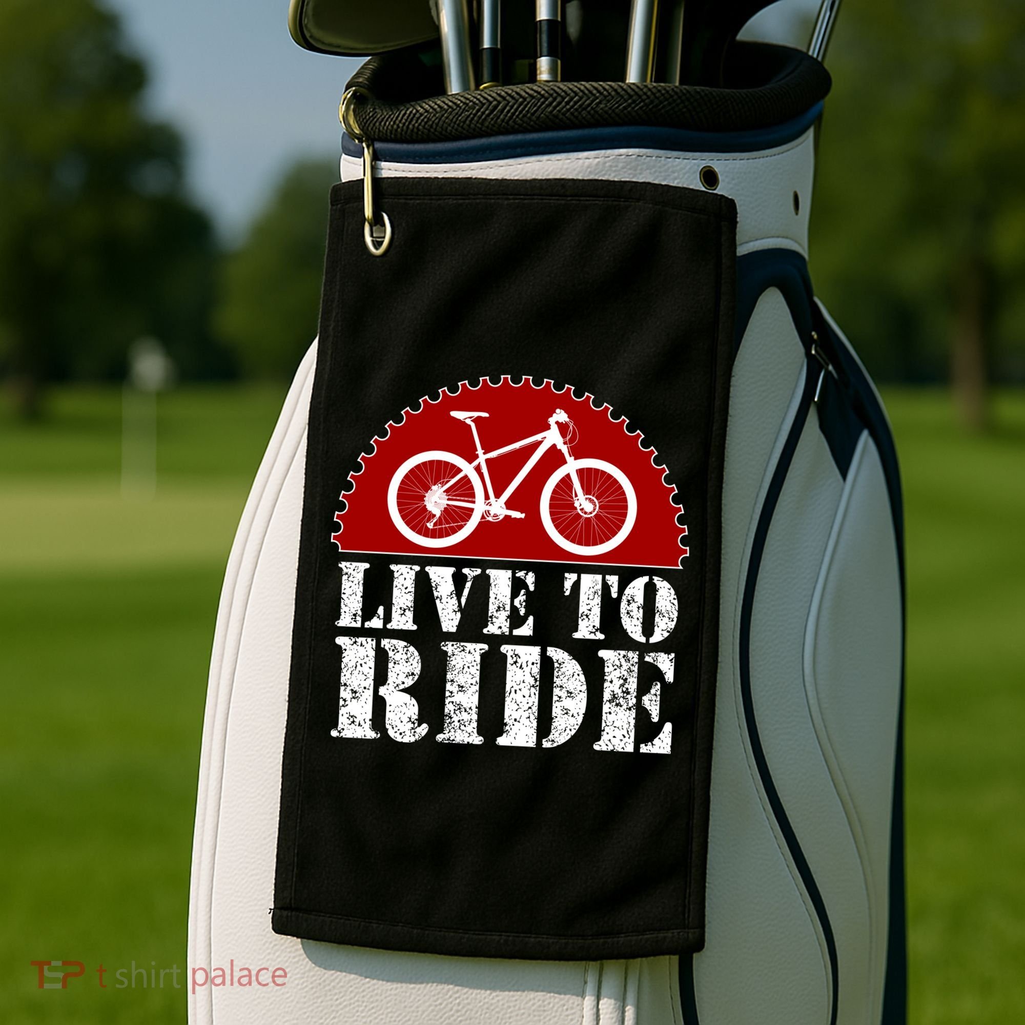 Live To Ride Biking Golf Towel