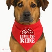 Live To Ride Biking USA-Made Doggie Bandana thumb 1