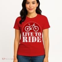 Live To Ride Biking Women's T-Shirt thumb 4