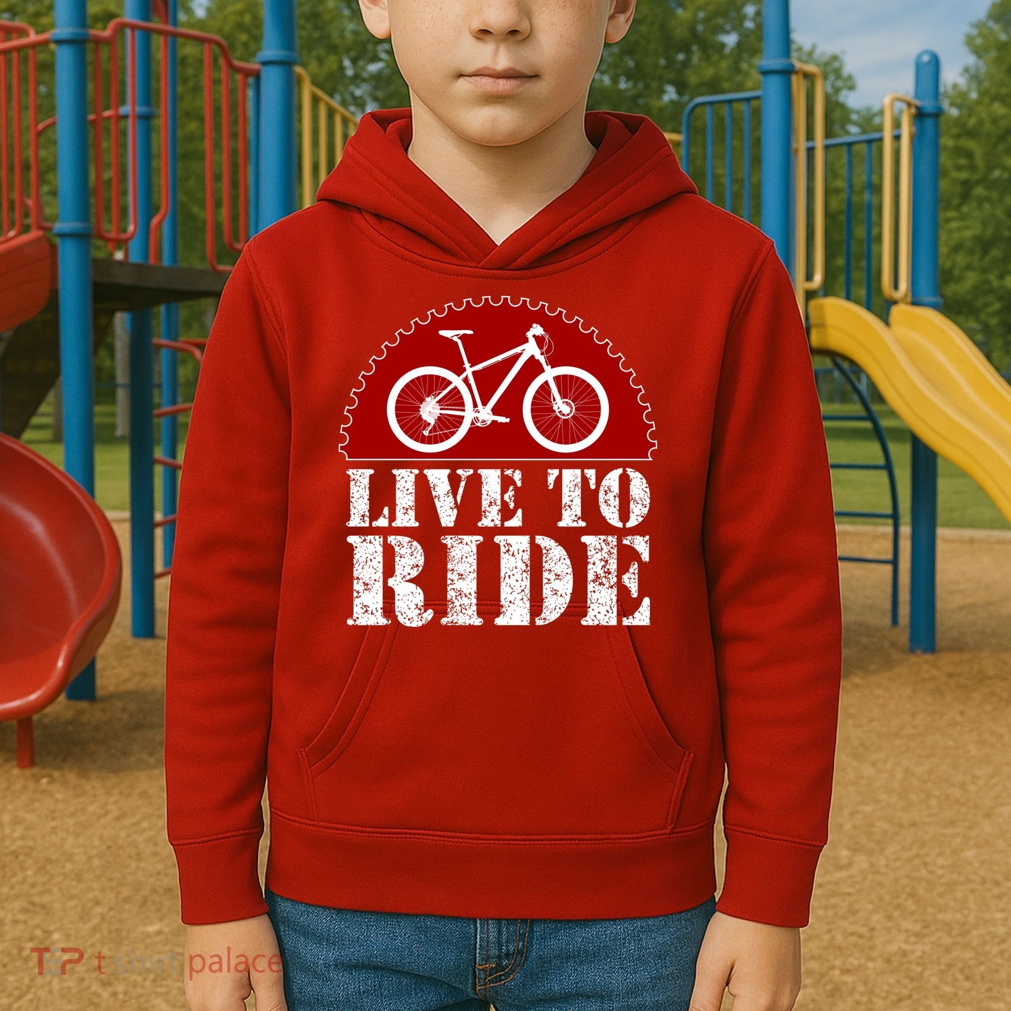 Live To Ride Biking Kids Hoodie