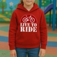 Live To Ride Biking Kids Hoodie thumb 3