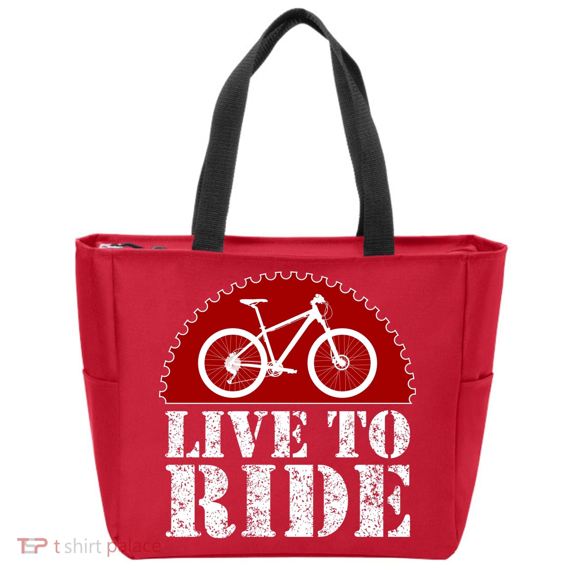 Live To Ride Biking Tote Bag