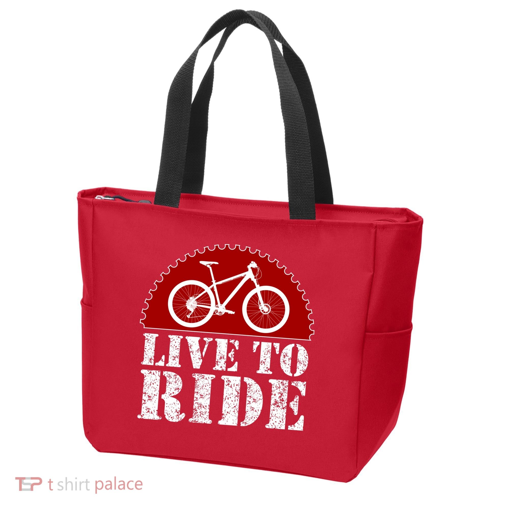Live To Ride Biking Tote Bag