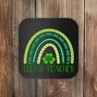 Lucky Teacher Rainbow St Patricks Day Coaster thumb 0