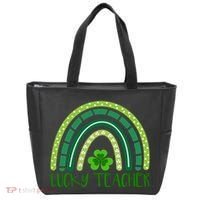 Lucky Teacher Rainbow St Patricks Day Tote Bag thumb 0
