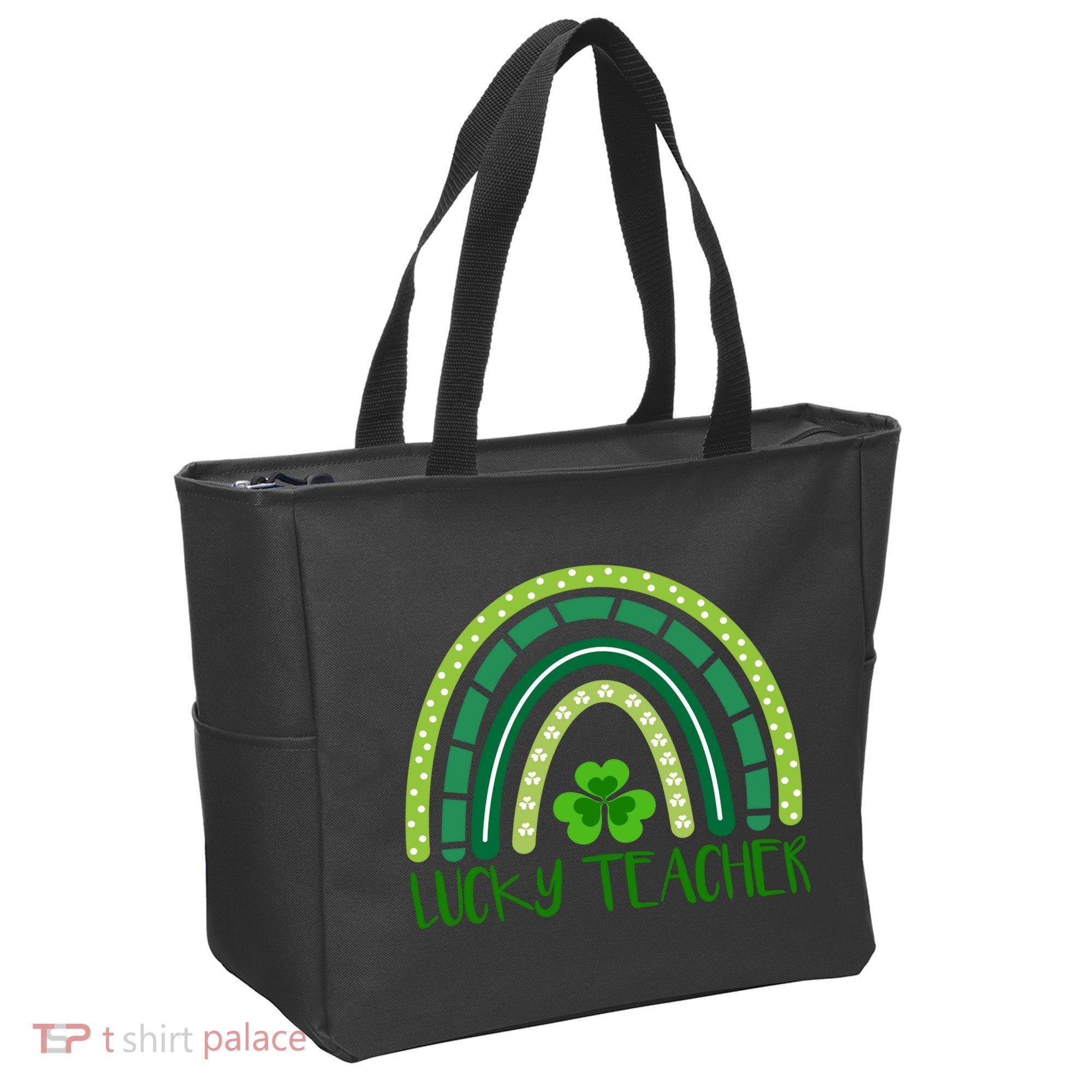 Lucky Teacher Rainbow St Patricks Day Tote Bag
