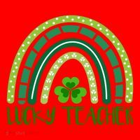 Lucky Teacher Rainbow St Patricks Day Santa Hat thumb 1
