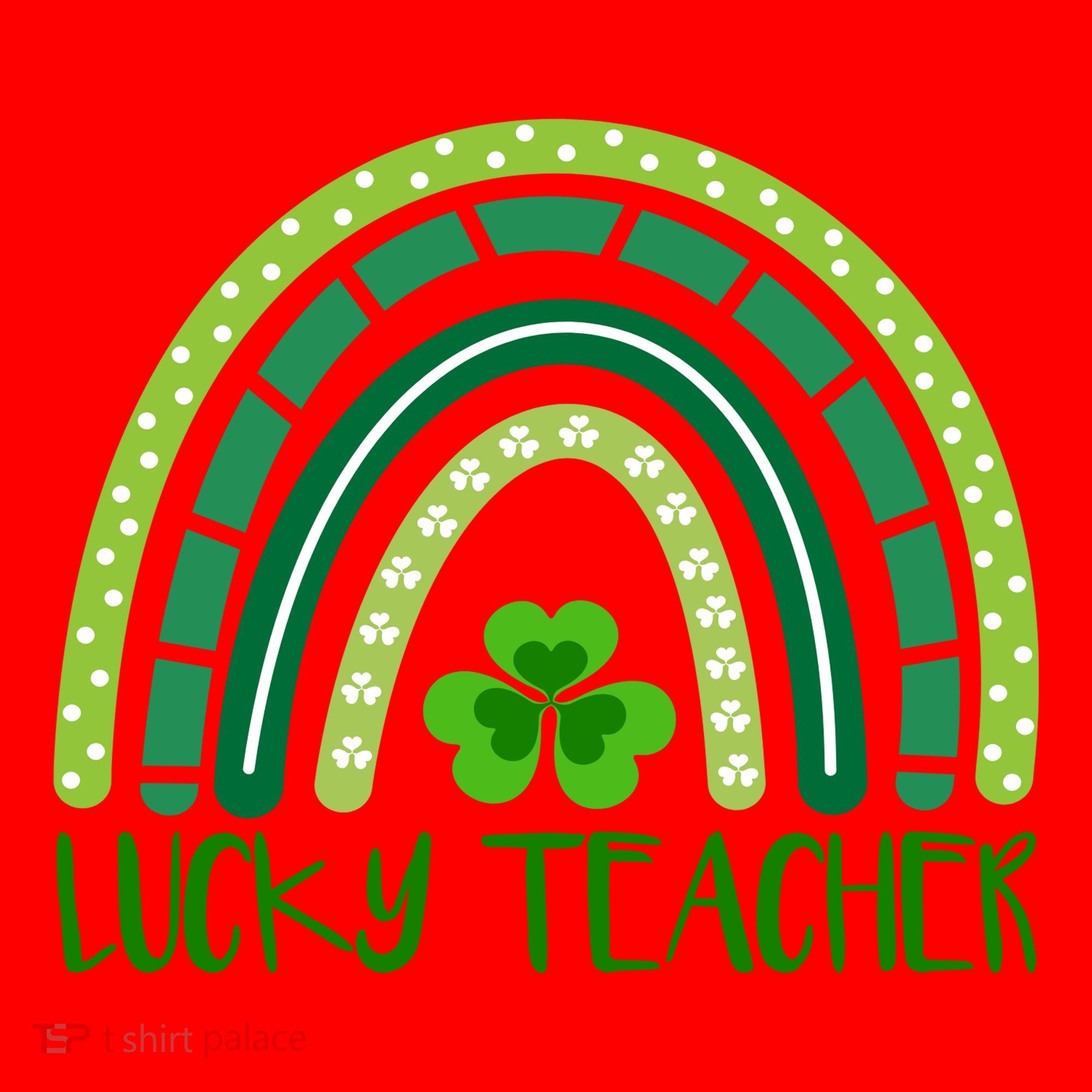 Lucky Teacher Rainbow St Patricks Day Santa Hat
