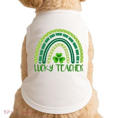 Lucky Teacher Rainbow St Patricks Day Doggie Tank