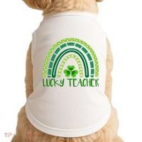 Lucky Teacher Rainbow St Patricks Day Doggie Tank thumb 0
