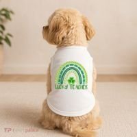 Lucky Teacher Rainbow St Patricks Day Doggie Tank thumb 2