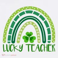 Lucky Teacher Rainbow St Patricks Day USA-Made Doggie Bandana thumb 2