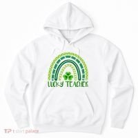Lucky Teacher Rainbow St Patricks Day Hoodie thumb 0