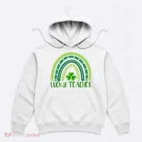 Lucky Teacher Rainbow St Patricks Day Hoodie thumb 0