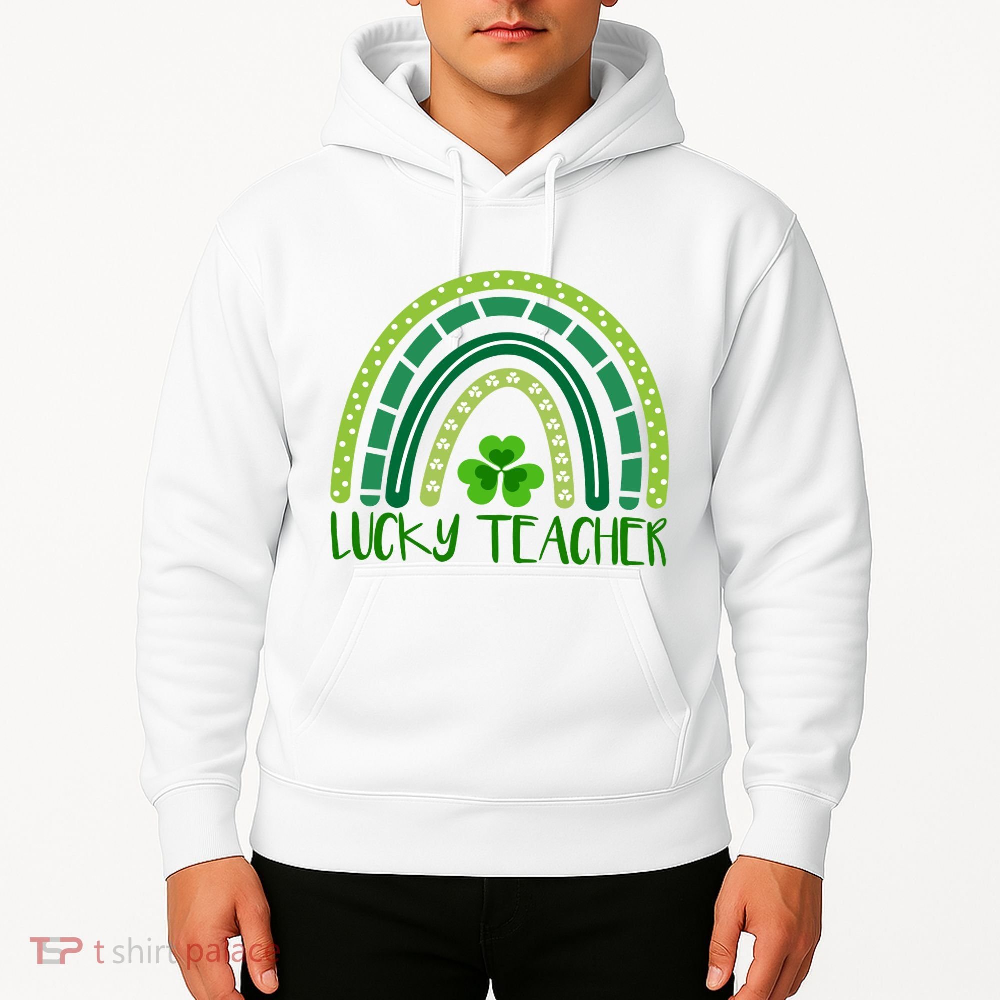 Lucky Teacher Rainbow St Patricks Day Hoodie
