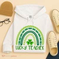 Lucky Teacher Rainbow St Patricks Day Hoodie thumb 4