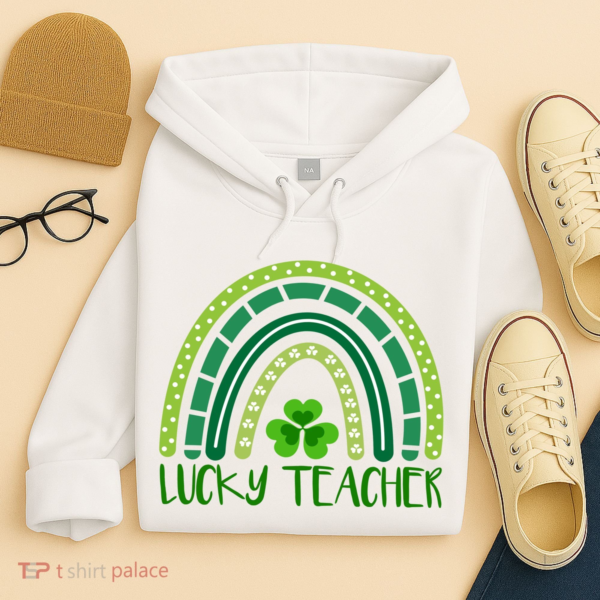 Lucky Teacher Rainbow St Patricks Day Hoodie