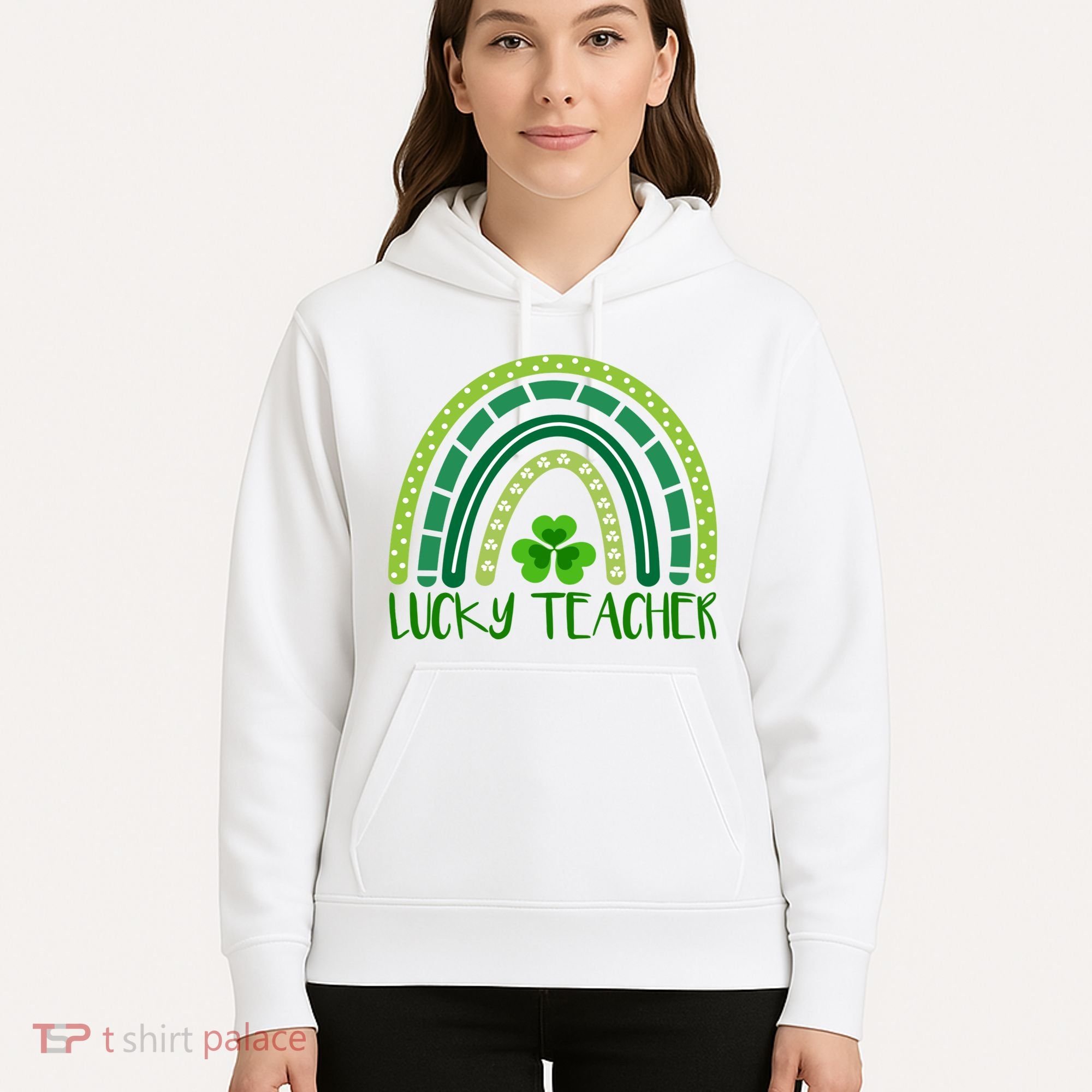 Lucky Teacher Rainbow St Patricks Day Hoodie