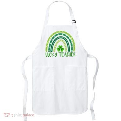 Lucky Teacher Rainbow St Patricks Day Apron