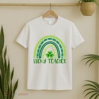 Lucky Teacher Rainbow St Patricks Day T-Shirt thumb 2