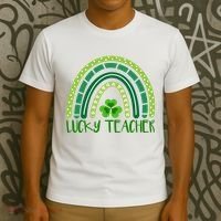 Lucky Teacher Rainbow St Patricks Day T-Shirt thumb 3