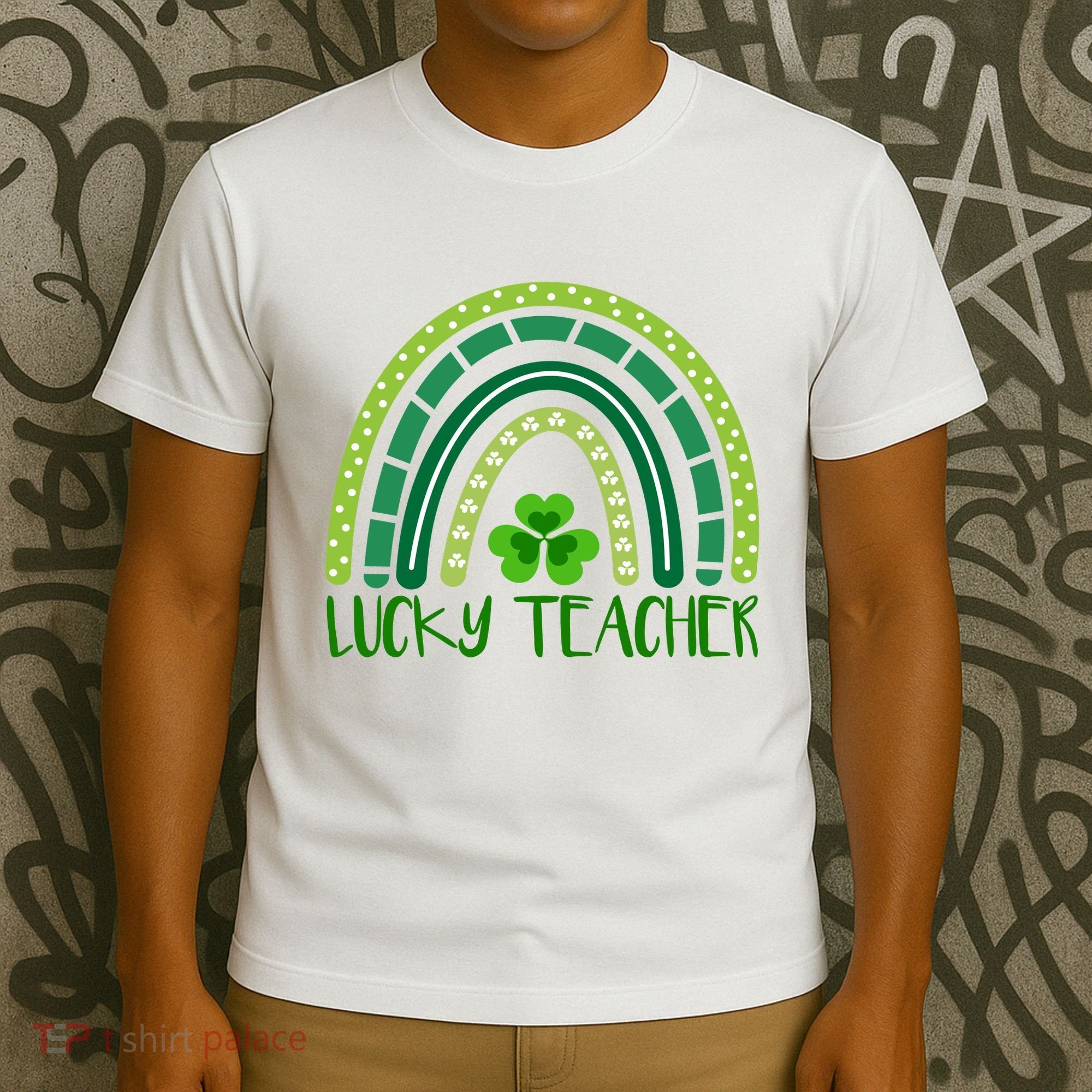 Lucky Teacher Rainbow St Patricks Day T-Shirt
