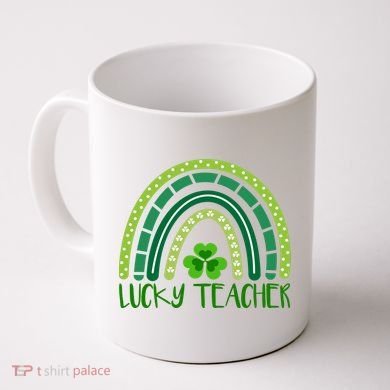 Lucky Teacher Rainbow St Patricks Day Coffee Mug