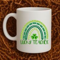 Lucky Teacher Rainbow St Patricks Day Coffee Mug thumb 2
