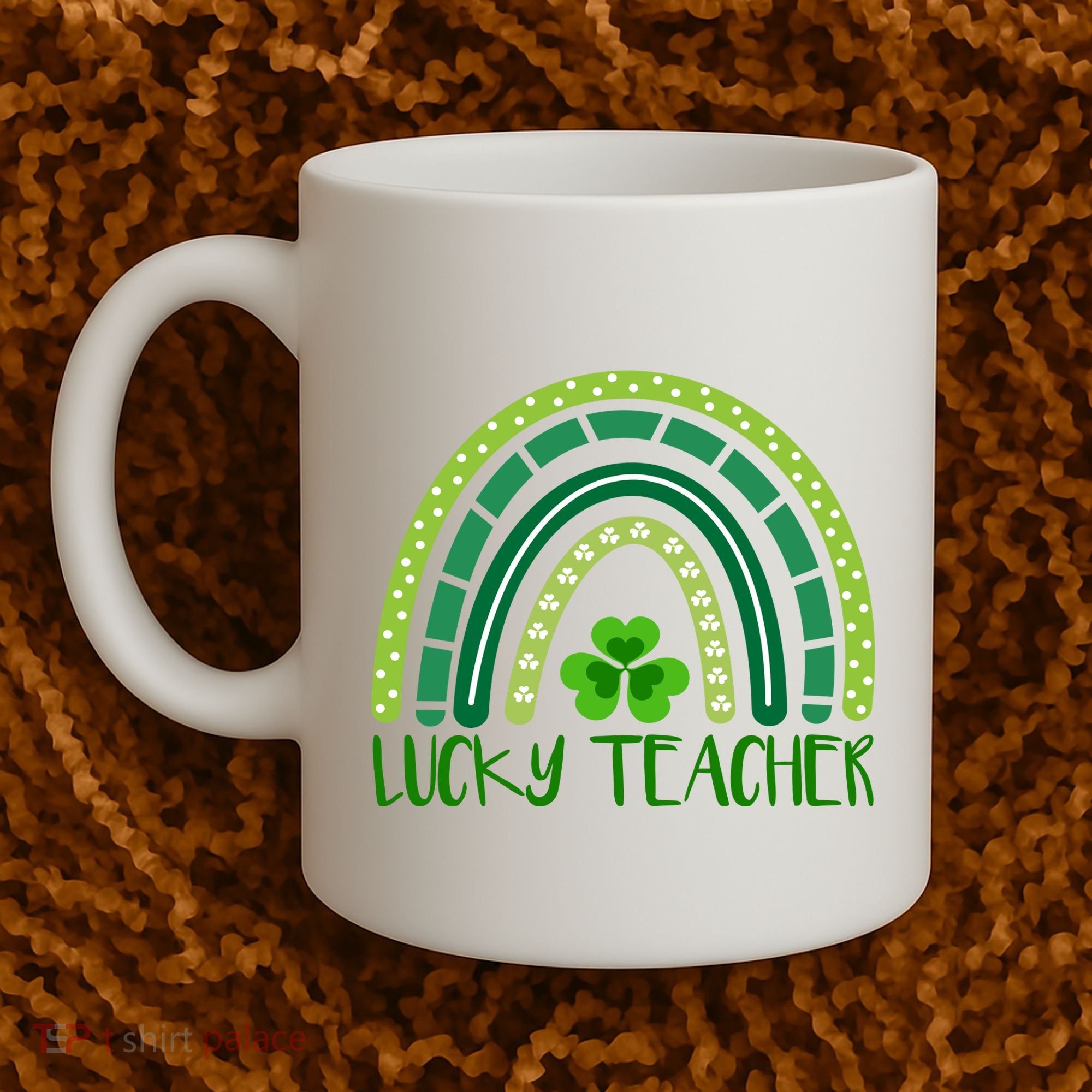 Lucky Teacher Rainbow St Patricks Day Coffee Mug