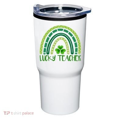 Lucky Teacher Rainbow St Patricks Day Tumbler
