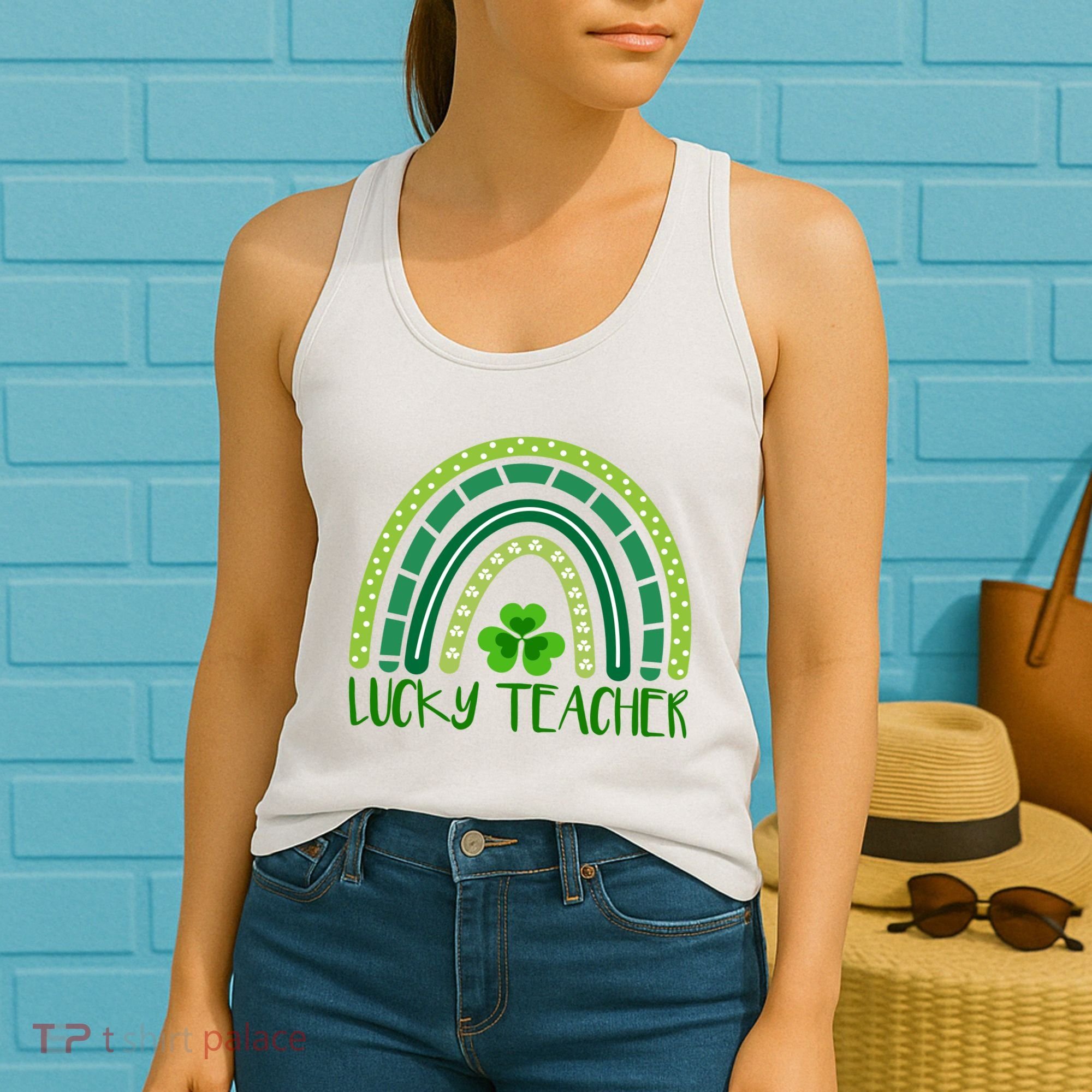 Lucky Teacher Rainbow St Patricks Day Women's Tank Top