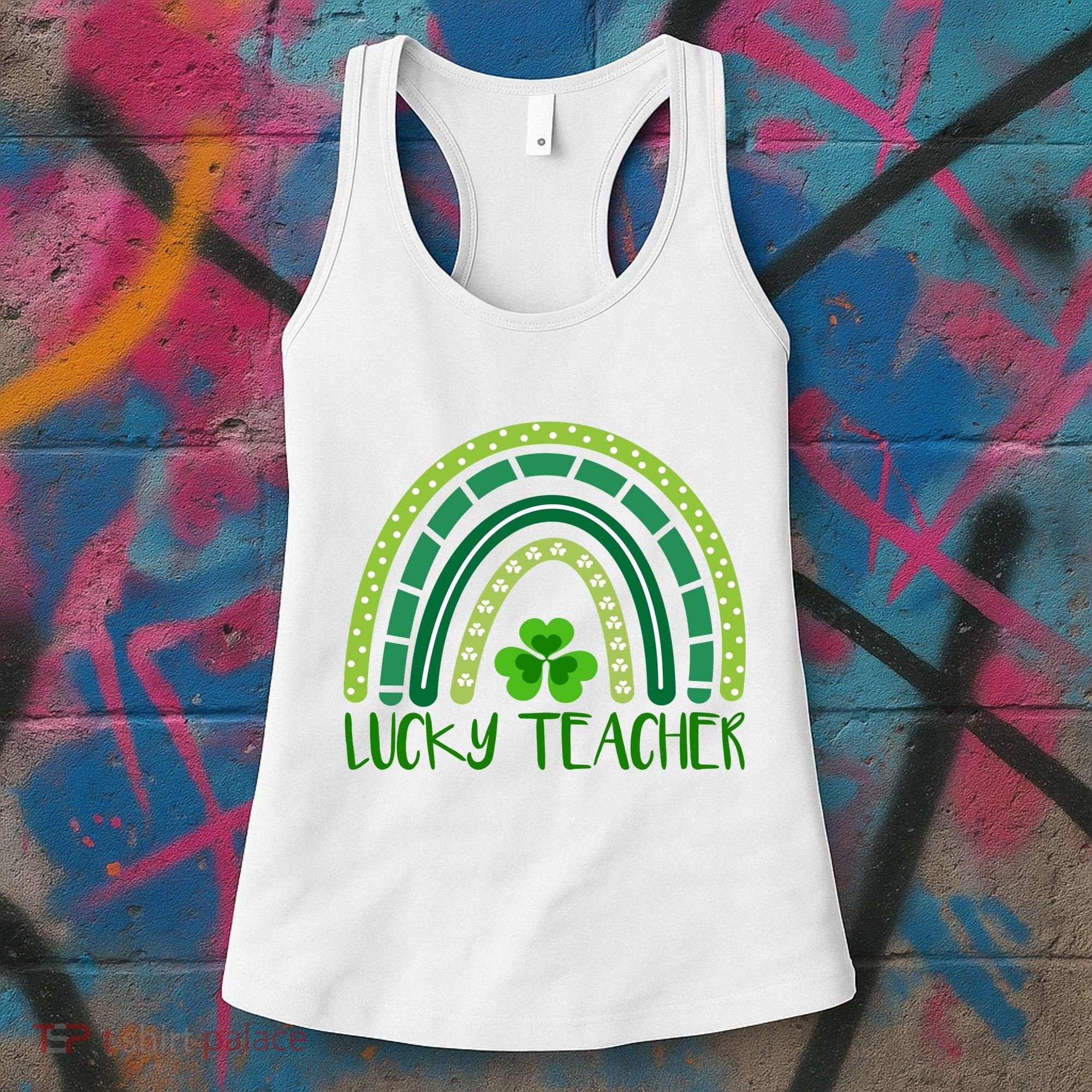 Lucky Teacher Rainbow St Patricks Day Women's Tank Top