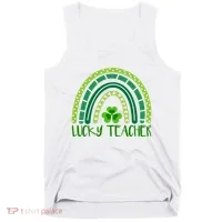 Lucky Teacher Rainbow St Patricks Day Tank Top thumb 0