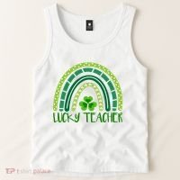 Lucky Teacher Rainbow St Patricks Day Tank Top thumb 2