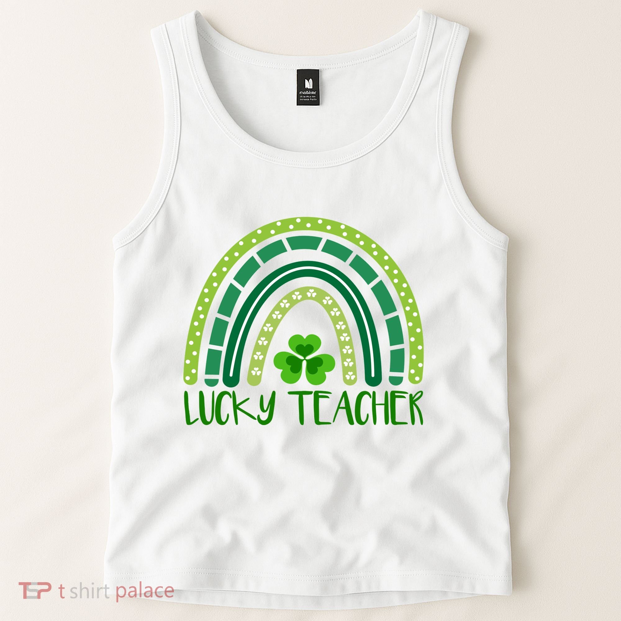 Lucky Teacher Rainbow St Patricks Day Tank Top