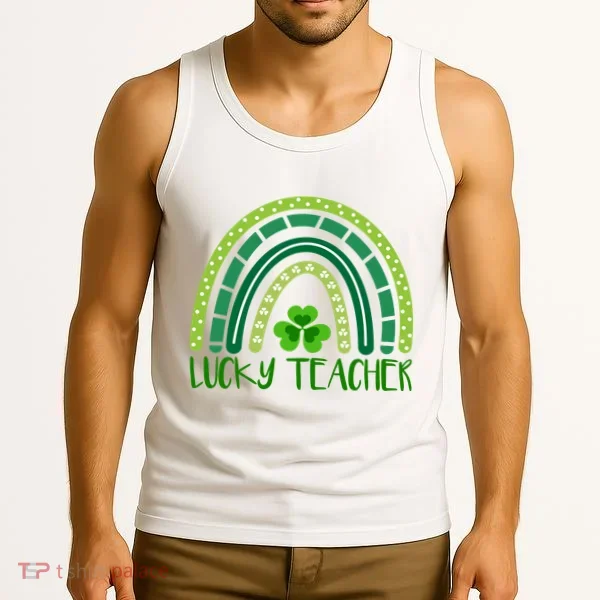 Lucky Teacher Rainbow St Patricks Day Tank Top