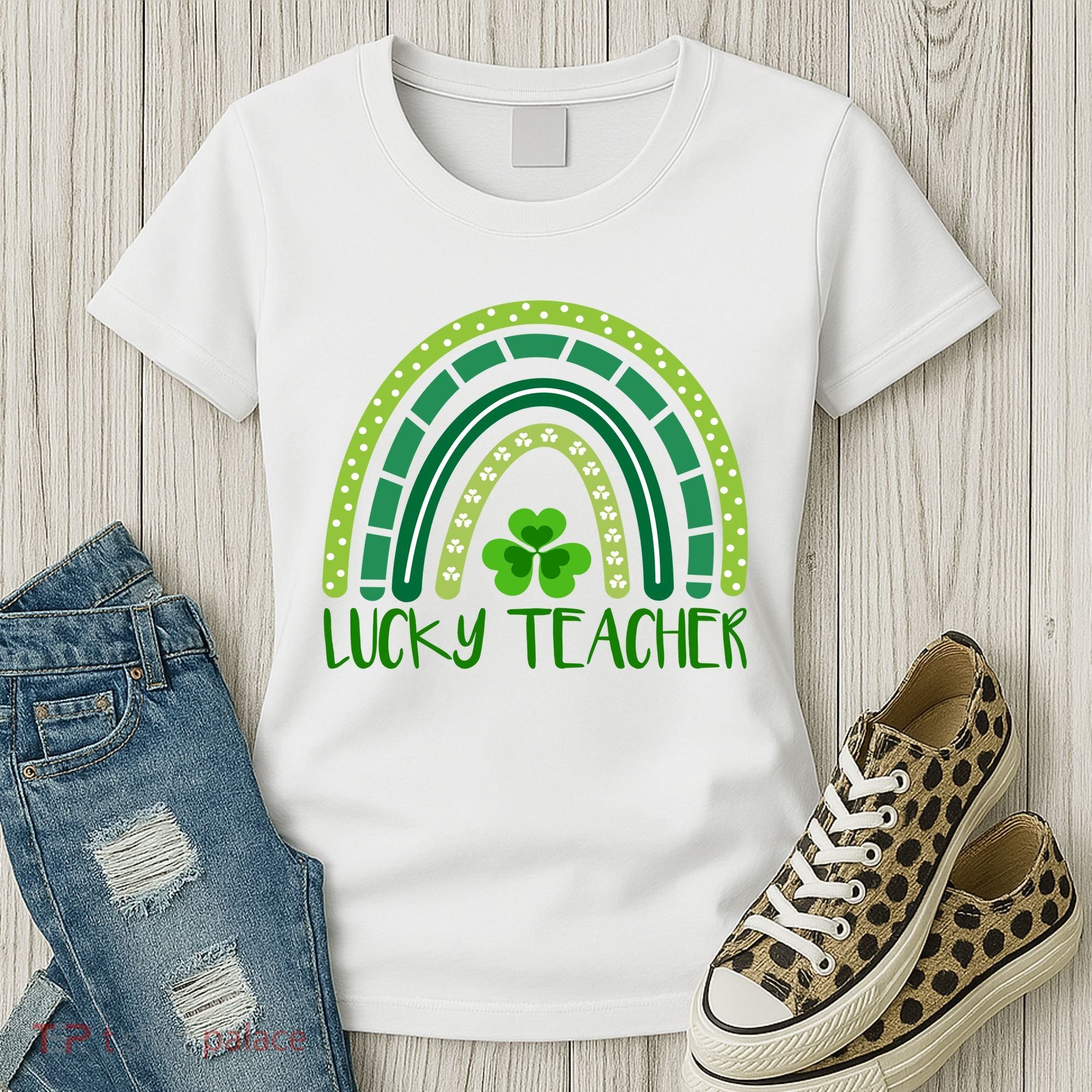 Lucky Teacher Rainbow St Patricks Day Women's T-Shirt