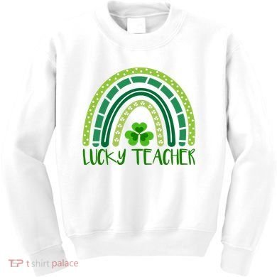 Lucky Teacher Rainbow St Patricks Day Kids Sweatshirt