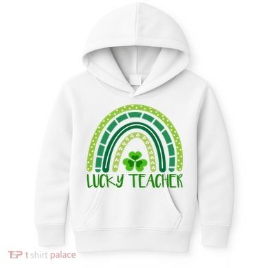 Lucky Teacher Rainbow St Patricks Day Kids Hoodie
