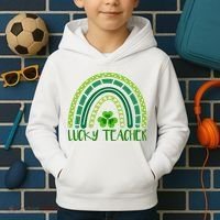 Lucky Teacher Rainbow St Patricks Day Kids Hoodie thumb 2