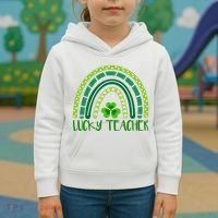 Lucky Teacher Rainbow St Patricks Day Kids Hoodie thumb 3