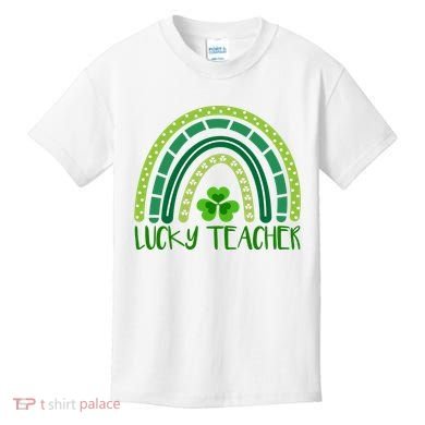Lucky Teacher Rainbow St Patricks Day Kids T-Shirt