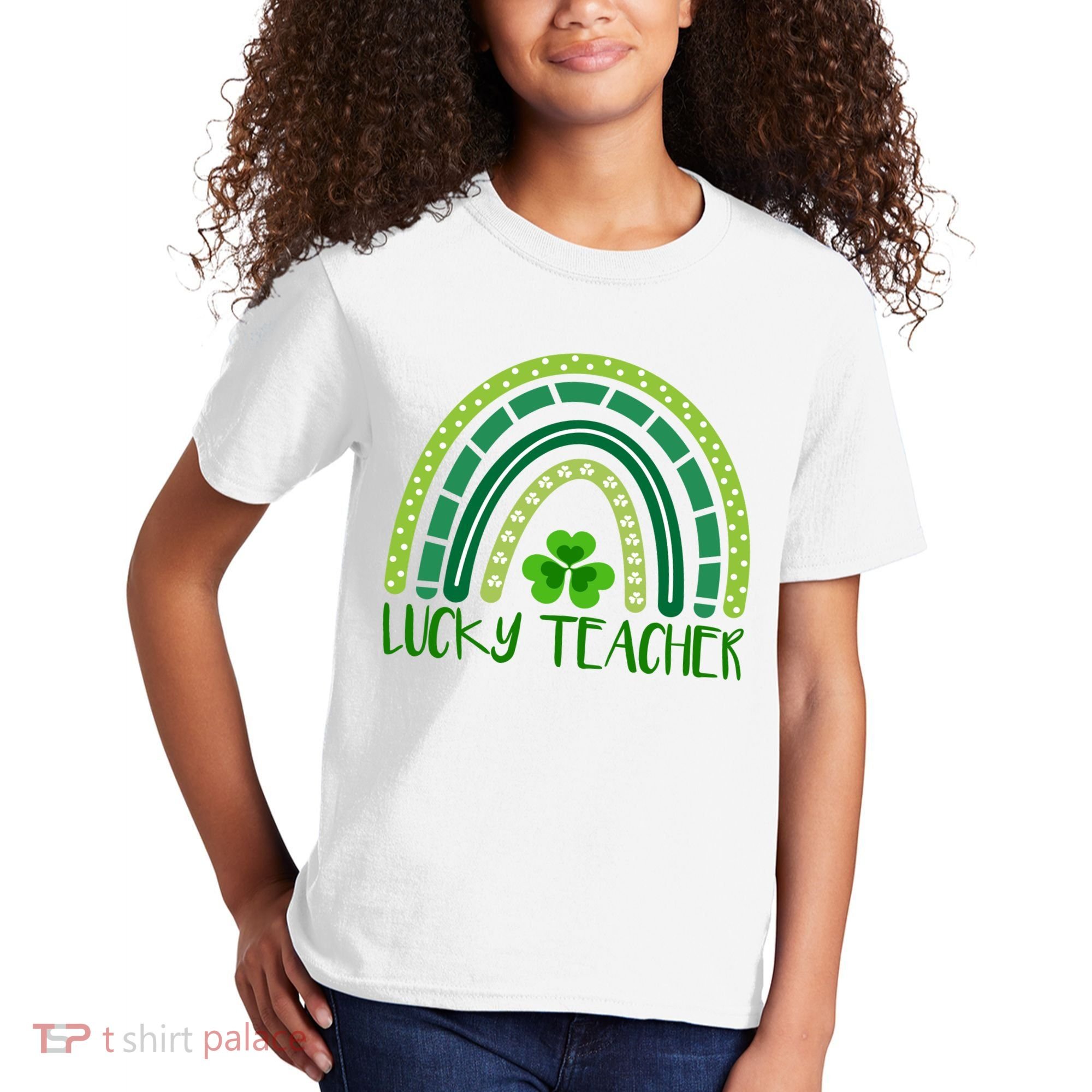 Lucky Teacher Rainbow St Patricks Day Kids T-Shirt