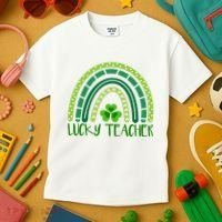 Lucky Teacher Rainbow St Patricks Day Kids T-Shirt thumb 3
