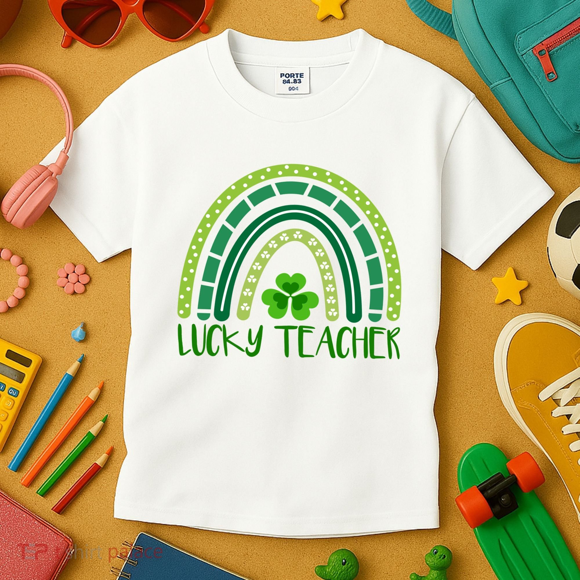 Lucky Teacher Rainbow St Patricks Day Kids T-Shirt