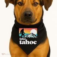 Lake Tahoe Retro Bigfoot Mountains USA-Made Doggie Bandana thumb 1