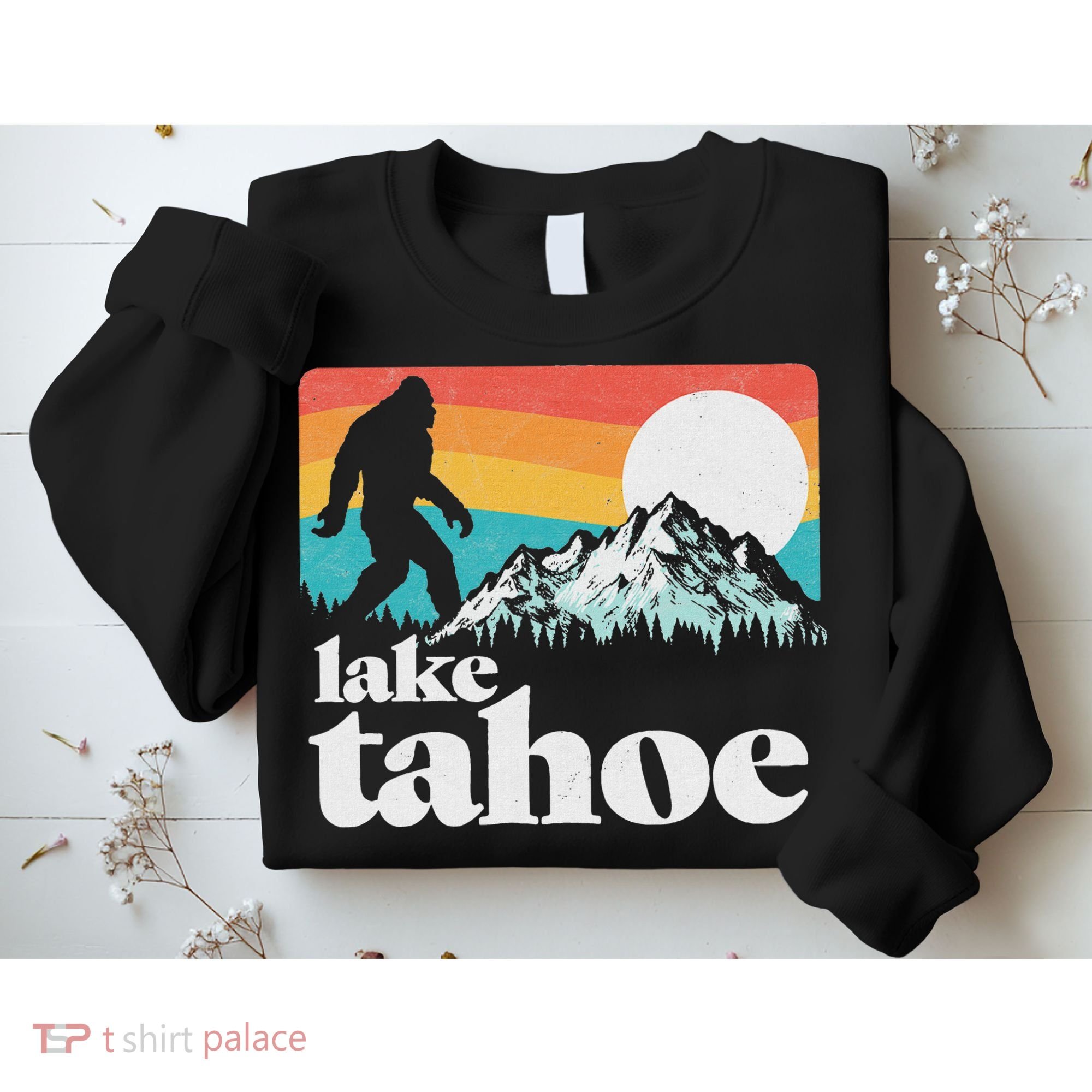Lake Tahoe Retro Bigfoot Mountains Sweatshirt