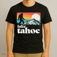 Lake Tahoe Retro Bigfoot Mountains T-Shirt thumb 3