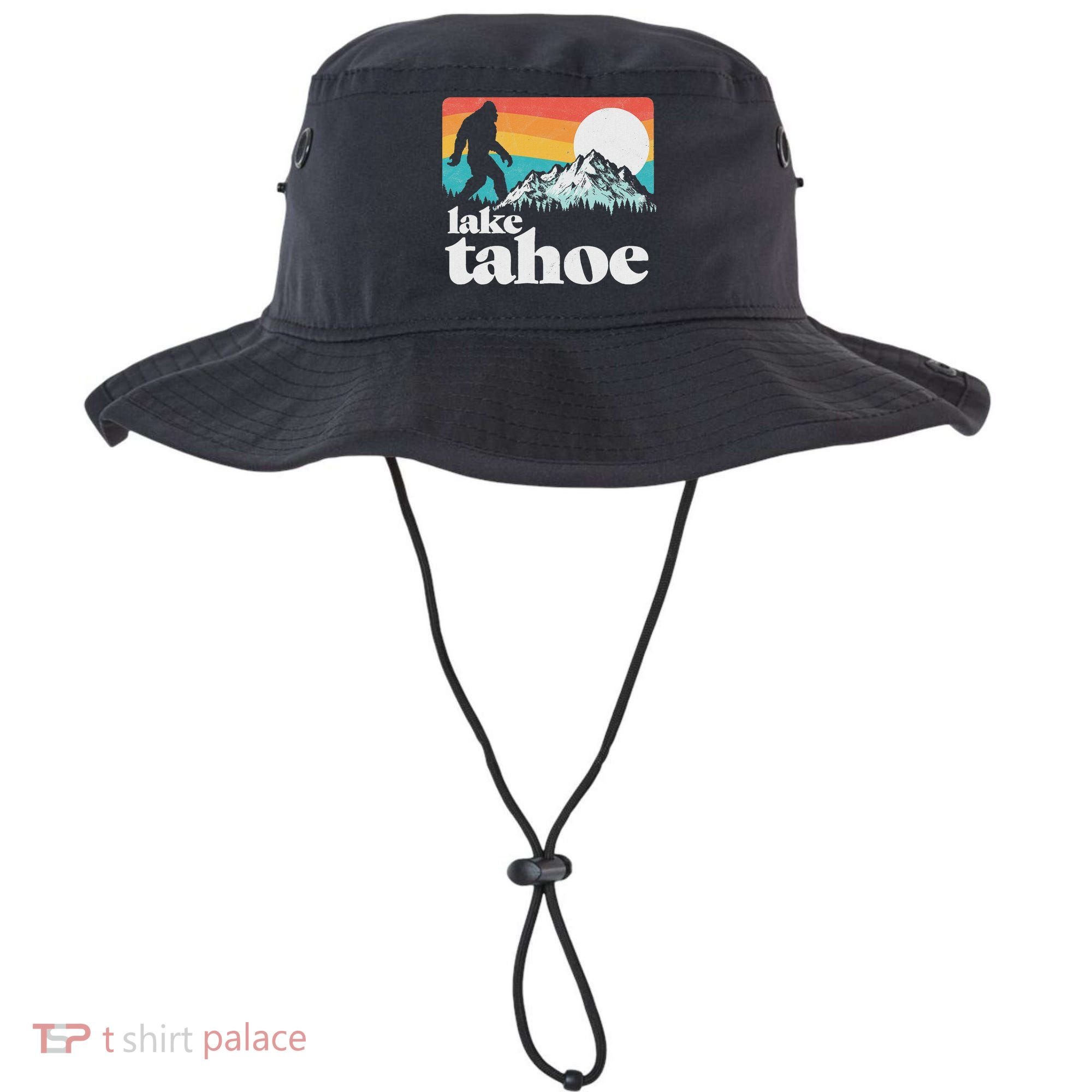 Lake Tahoe Retro Bigfoot Mountains Bucket Hat
