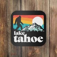 Lake Tahoe Retro Bigfoot Mountains Coaster thumb 0